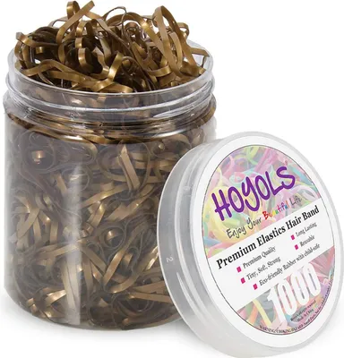 Produktbild von Hoyols Haargummis 1000 Stück goldfarben Pferdeschwanz Mädchen Damen
