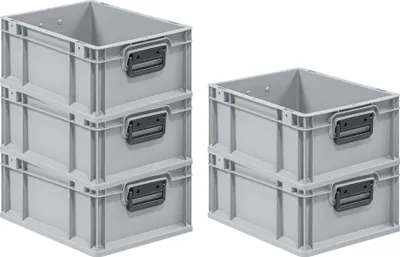 Produktbild von SparSet 5x Eurobox NextGen Portable Duo  Germany | HxBxT 17x30x40cm | 16 Liter | Eurobehälter, Transportbox, Transportbehälter, Stapelbehälter