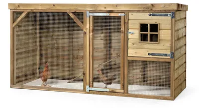 Zdjęcie produktu dla Kurnik Fatmoose z wybiegami CosyChicken Cottage z drewna – 243 x 95 x 124 cm