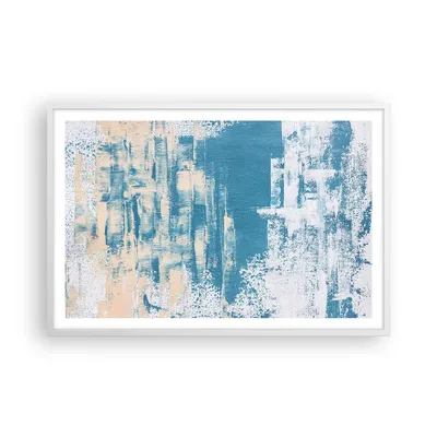 Produktbild von Gerahmtes Poster - Weißer Rahmen - Blau Farben Hintergrund - 91,5x61 cm - Wand Bild - Wanddeko - Wandbilder - Kunstposter - Wandposter - Bilderrahmen - Bilder - Kunstdruck - P2WAA91x61-5062