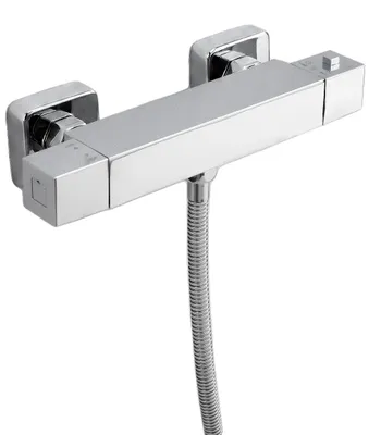 Image de Douche thermostatique, en laiton chromé, avec contrôle sécurisé de la température, raccordement G1/2