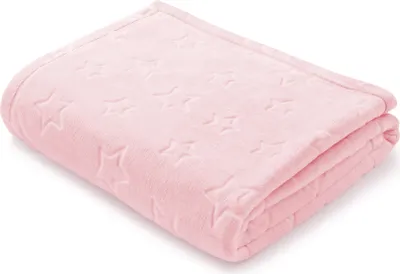 Obrázek produktu pro Pepi Dětská deka, fleecová deka na mazlení, fleecová deka s hvězdami 140x200 Pudrově růžová dětská deka Deka do kočárku Novorozenec