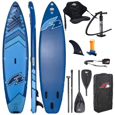 Produktbild von F2 Axxis Combo 11.6 SUP Set Navy Blue inkl. Kajaksitz & DualTech Padde