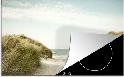 Produktbild von KitchenYeah© Herdabdeckplatte Strand - Düne - Fahrrad , 81x52cm, Küche Deko, Glaskeramikkochfeld Herdabdeckung, Abdeckplatte fùr Kochfeld