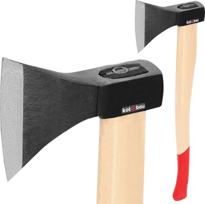 Immagine prodotto di KOTARBAU Ascia forgiata 1,5 kg Lunghezza totale 699 mm con manico in legno Ascia per spaccare il legno Ascia per spaccare Martello per spaccare Ascia per tagliare il legno