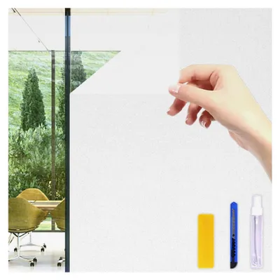 Produktbild von Fensterfolie Milchglas Selbstklebend für Sichtschutz und UV-Schutz, geeignet für Büros und Badezimmer (Matt, 90 * 200 cm)