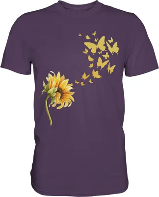 Produktbild von Sonnenblume Sommer Schmetterlinge T-Shirt – Urban Purple / XL