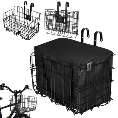 Zdjęcie produktu dla Kosz rowerowy, odpinany, stal nierdzewna, udźwig 30 kg, na rower