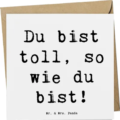Produktbild von Mr. & Mrs. Panda Glückwunschkarte Spruch Schulanfang Einzigartig - Weiß - Geschenk, Zuversicht, du bist toll so wie du bist, faltkarte, Geschenke, Klappkarte, Mutmacher