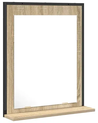 Obrázok produktu pre Čierna nástenná skrinka so zrkadlom a poličkou, 50 x 12 x 60 cm