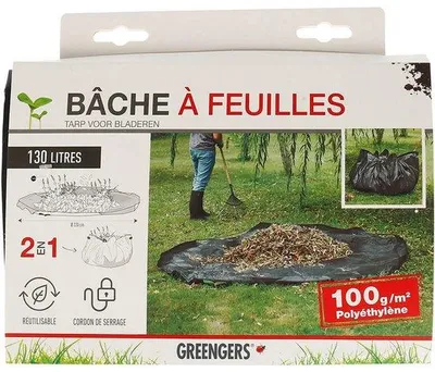Productafbeelding van Afvalzakken voor de tuin, Dekzeil voor Bladeren Ø220 cm, 2-in-1 Zeil voor Groenafval, 3 Versterkte Handgrepen, Hersluitbaar, Praktisch v