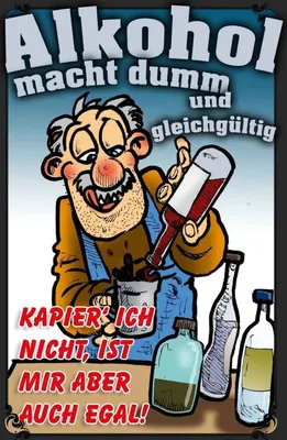 Produktbild von vianmo Holzschild 30x20 cm Alkohol macht dumm ist mir egal