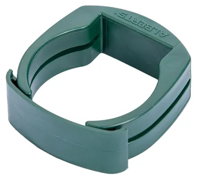 Image de Alberts 655945 Fix-Clip Pro®, pour la fixation de treillis soudés sur des poteaux de clôture, plastique, vert, pour poteaux Ø 60 mm, jeu de 3 pièces