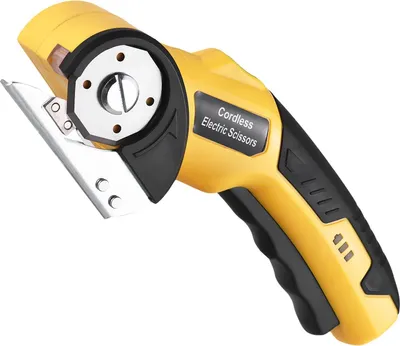 Immagine prodotto di Forbici a batteria/taglierina per cartone - Senza fili 4 V - Ricaricabile - Blocco di sicurezza - Luce LED - Per cartone, tessuto e carta