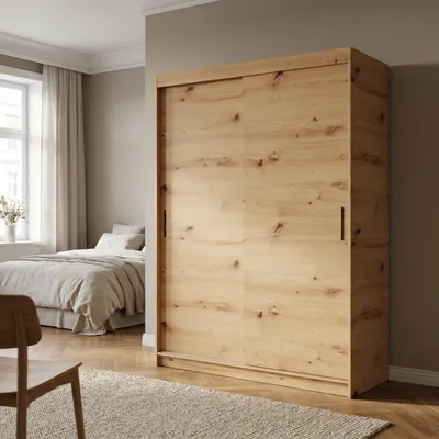 Produktbild von Masseno Schiebetürenschrank TELA 120/205/60cm 2-türig Eiche Artisan