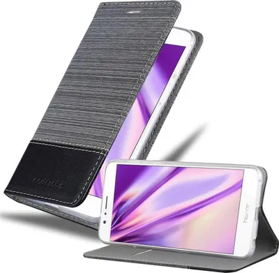 Produktbild von Cadorabo Hülle für Honor 8 / 8 PREMIUM Schutzhülle in Grau Handy Hülle Etui Book Case Cover