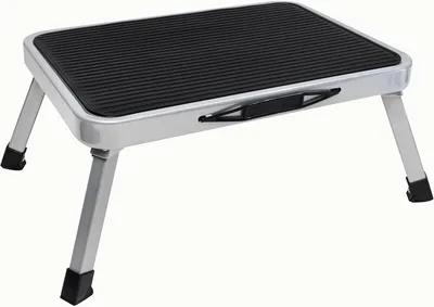 Productafbeelding van Inklapbare opstap voor caravan en camper met handgreep, 38 x 26 cm, 1 trede, 17 cm, 150 kg