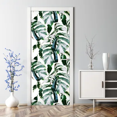 Produktbild von Dekorative Türaufkleber Aaufkleber selbstklebend Klebefolie Türtapete Tropische Blätter 70 x 200 cm