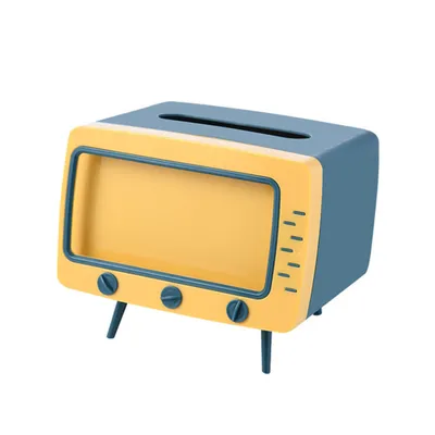 Obrázek produktu pro 2 v 1 Domácí televizní tvar Držák telefonu Tissue Box Stolní držák ubrousku Pouzdro Mobilní telefon Zobrazení držáku Obývací pokoj Decor