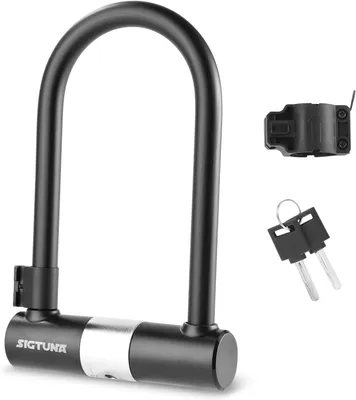 Image de Cadenas vélo en U, 18 mm, noir, antivol, pour vélo