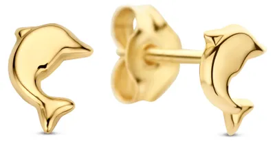Produktbild von New Bling Oorknopjes – 9NBG-1056 – 14K Goud – Dolfijn – 4,5 mm