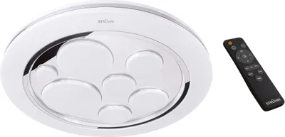 Produktbild von LED Deckenlampe mit Dimmer Metall D: 39 cm rund IP44 Weiß Spiegel Farbwechsel 4200 K 3090 lm Modern