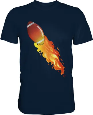 Produktbild von American Football Flammen T-Shirt – Navy / 5XL