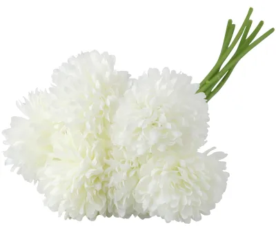 Imagen del producto de Hortensias artificiales, 6 unidades, flores de seda blancas, decoración para ramos de novia