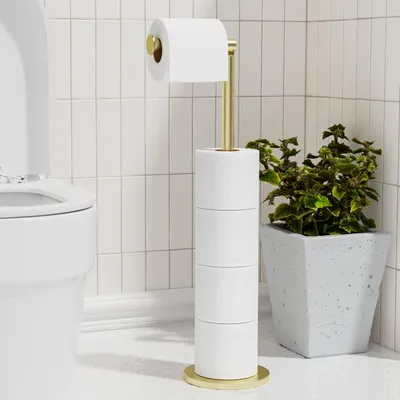 Produktbild von Stehendes Toilettenpapierregal, Edelstahl, 5-Rollen