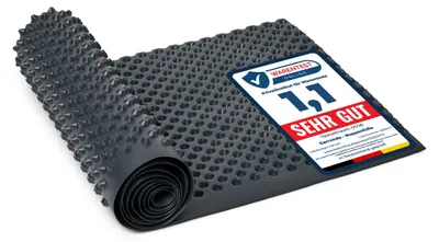 Produktbild von Garronda Noppenfolie HDPE mit hoher Druckfestigkeit – Mauerschutz und Bauwerksabdichtung – Drainagebahn für Keller, Grundmauern, Hochbeet, Wurzelschutz 0,5 m x 2,5 m GD-0160