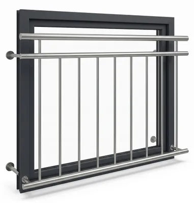Zdjęcie produktu dla Mucola barierka balkonowa srebrnaFrancuska barierka balkonowa barierka okienna barierka schodowa barierka balkonowa okienna - 128 cm