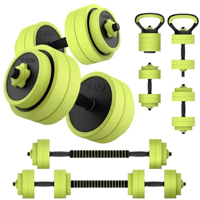 Produktbild von Kurzhantel Hantelset Kettlebell - Verstellbar bis 20 kg - 4-in-1 - Mit Verbindungsstange