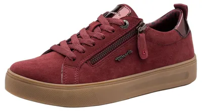 Produktbild von Tamaris Damen Wide Fit Damen Sneaker flach mit Reißverschluss Freizeit, Rot (Mer