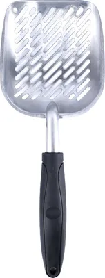 Image de INF Pelle à litière pour chat, petit trou, pelle à litière en alliage d'aluminium Le noir