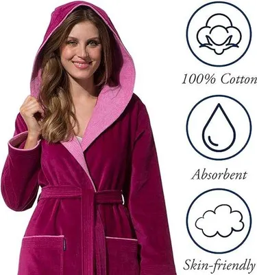 Produktbild von Weiches Baumwollbademantel XS-XL