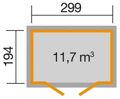 Produktbild von WEKA Gartenhaus 321 Gr. 4, Milchglas aus Holz Gerätehaus mit 19 mm Wandstärke Geräteschrank Fußboden inklusive Gartenhaus 7,66 m² Pultdach