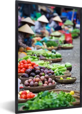 Produktbild von MuchoWow® MuchoWow® Gerahmtes Poster Markt in Hoi An in Vietnam 40x60 cm - Poster mit zchwarzem Bilderrahmen - Papierdruck - Wandbilder