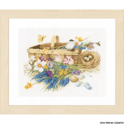 Produktbild von Lanarte Kreuzstichset "Frühjahrsblumen Aida", Zählmuster