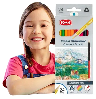 Produktbild von Toma Doppelseitige Buntstifte 24 Farben Schulbedarf