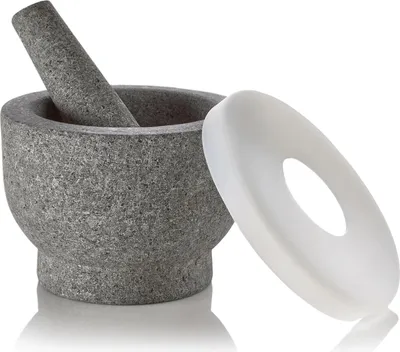 Produktbild von Granite Mörser und Stößel - Zum Mahlen von Gewürzen - 2-Tassen-Kapazität - Unpoliert