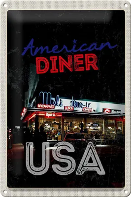 Produktbild von Blechschild Reise 20x30cm USA Diner Restaurant Lunch Dinner