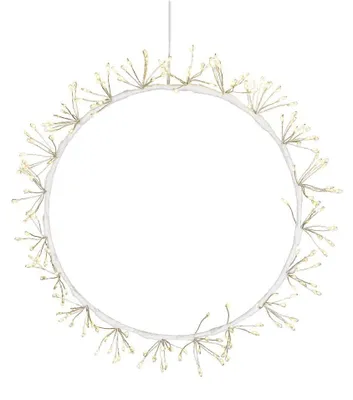 LED-Lichtkranz, weiß, Ø 23 cm, 20 Bündel mit je 10 warmweißen LEDs, Timer