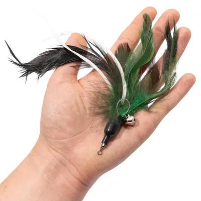 Produktbild von Spielanhänger · Spielzubehör für Katzenangel · Feder mit Glöckchen · grün