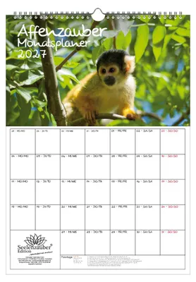 Produktbild von Affenzauber Planer DIN A3 Kalender für 2027 Affen - Seelenzauber