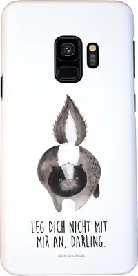 Produktbild von Mr. & Mrs. Panda Samsung Galaxy S9 Handyhülle Stinktier Angriff - Weiß - Geschenk, Hülle, Handy Schutzhülle, Raubtier, Drohung, Wildtier, Stinker, Skunk, Case, Cover