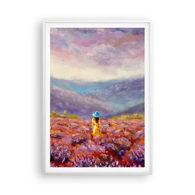 Produktbild von Gerahmtes Poster - Weißer Rahmen - Feld Frau Landschaft - 70x100 cm - Wand Bild - Wanddeko - Wandbilder - Kunstposter - Wandposter - Bilderrahmen - Bilder - Kunstdruck - P2WPA70x100-5074