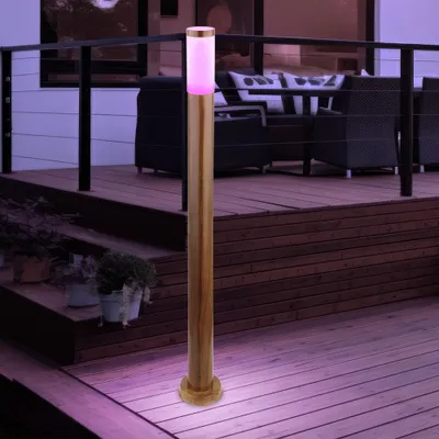 Produktbild von RGB LED Stehleuchte, Bewegungsmelder, Holzoptik, App Steuerung