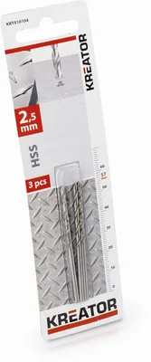 Zdjęcie produktu dla Wiertło HSS do metalu 3 szt. 2,5 x 57 mm KRT010104