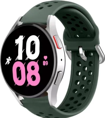 Produktbild von Strap-it Samsung Galaxy Watch 5 - 44mm Silikonarmband mit Löchern (Armeegrün)