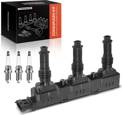 Image de Frankberg 1x Bobine d'allumage+3x Bougie d'allumage pour Opel Agila (A) Corsa B C Vauxhall MK I (B) II (C) 1.0L 1996-2003